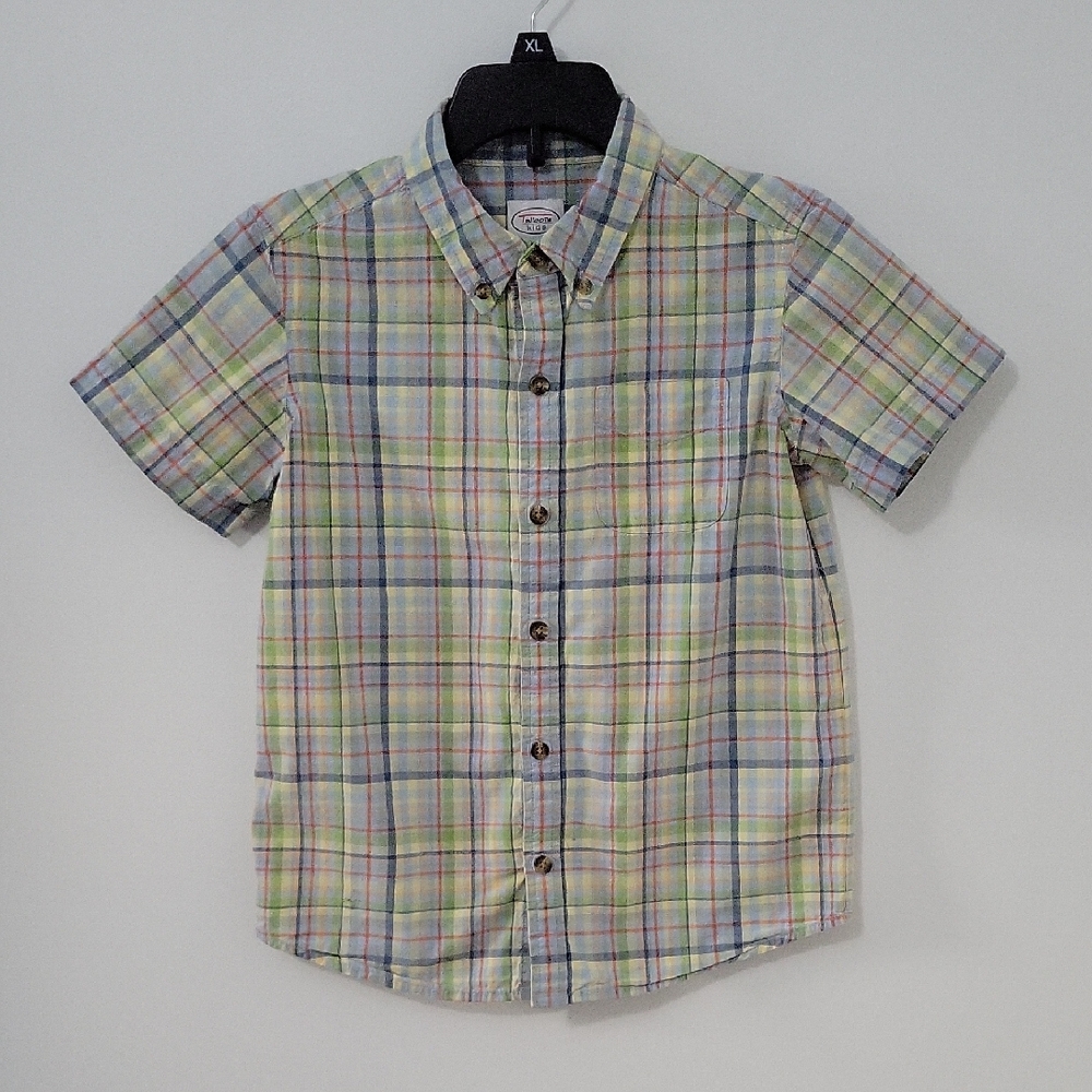 Talbots Kids Plaid Multi-color Button Down Shirt, Size 7